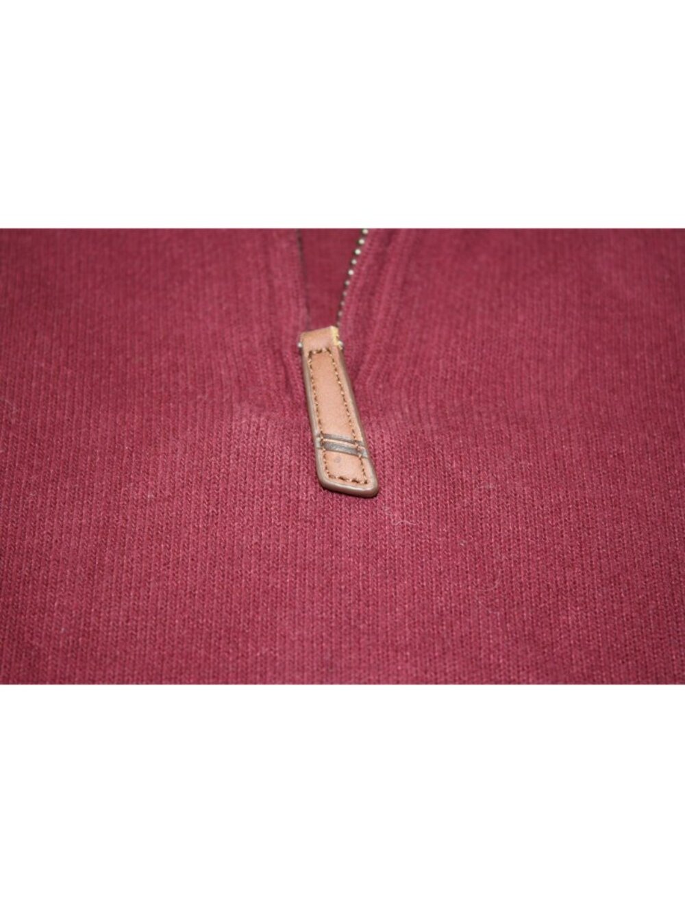 Lands End Mens 1/4 Zip Pullover Sweatshirt Burgundy L Cotton Casual Long Sleeve - Picture 4 of 7